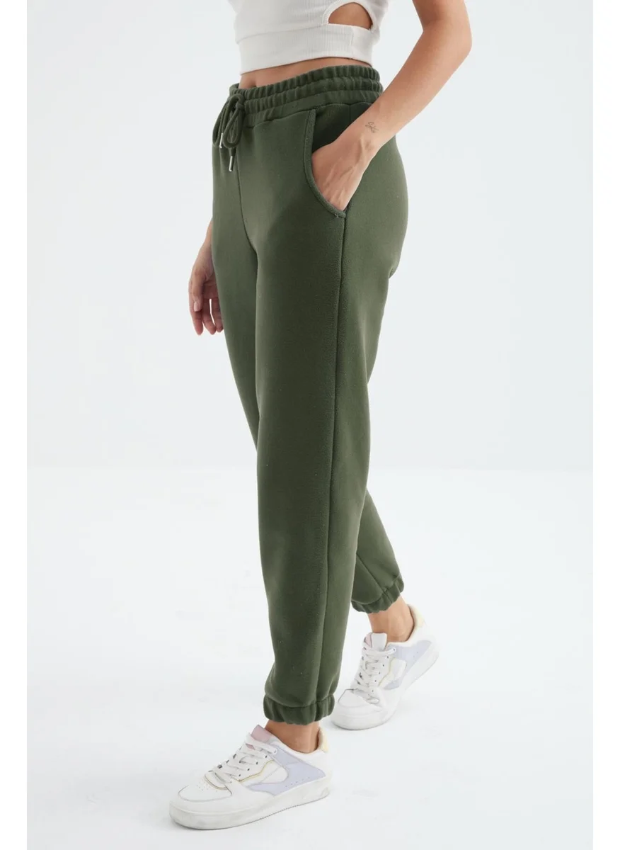 Tommy Life Çağla High Waist Basic Laced Jogger Fleece Women's Tracksuit Bottom - 94622
