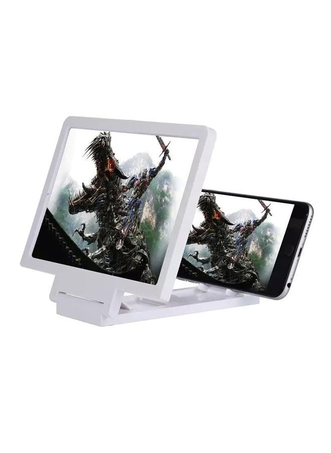 3D Screen Magnifier Stand Bracket For Mobile Phones White