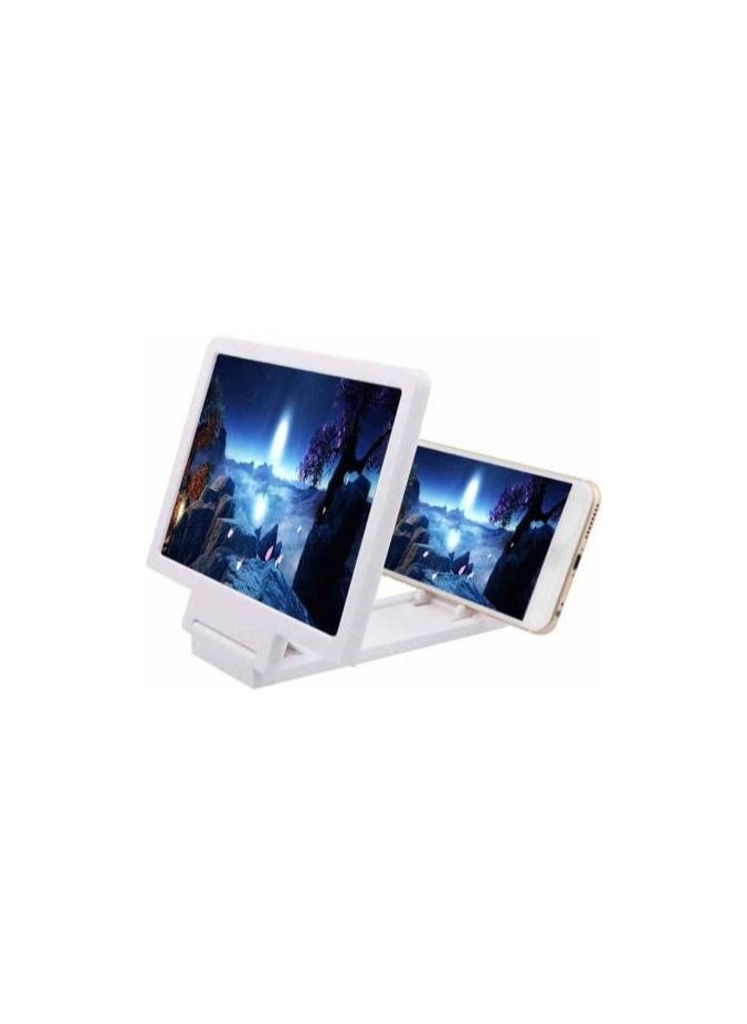 3D Screen Magnifier Stand Bracket For Mobile Phones White
