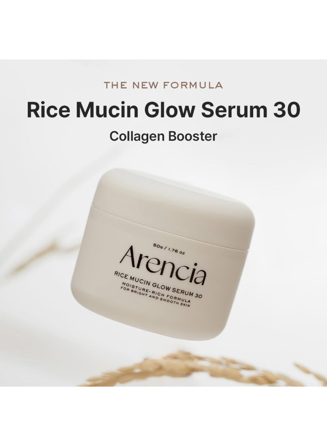 arencia سيروم قناع الوجه ليلي من ميوسين الأرز 30، 1.76 أونصة، يملأ البشرة بحمض الهيالورونيك - Image 2