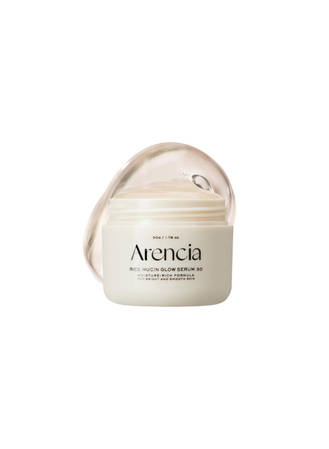 arencia سيروم قناع الوجه ليلي من ميوسين الأرز 30، 1.76 أونصة، يملأ البشرة بحمض الهيالورونيك - Image 1