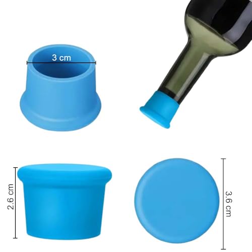 MoldBerry Silicone Wine Stoppers – 6PCS Reusable Bottle Caps for Wine, Champagne, Beer – Airtight Leakproof Seal, Wine Saver Corks for Freshness – BPA-Free Silicone, Multicolor - Image 2