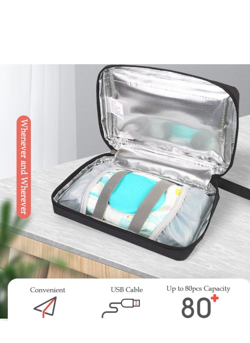 Y&D Car Wipes Heater Warmer with Digital Display Screen Portable USB Baby Thermostat Heating Bag Temperature Adjustable Up to 80Pcs Capacity for Home Travel Camping  - Image 2