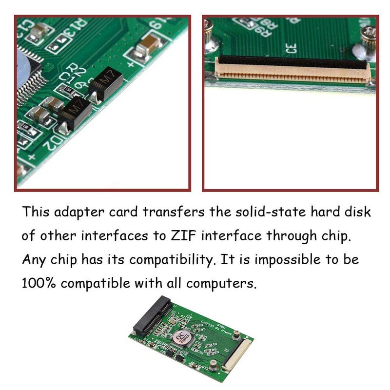 Ximimark 1Pcs Mini PCI-E mSATA to CE ZIF 1.8 inch SSD to 40 pin ZIF CE Cable Adapter Converter Card SSD HDD Adapter Converter - Image 3