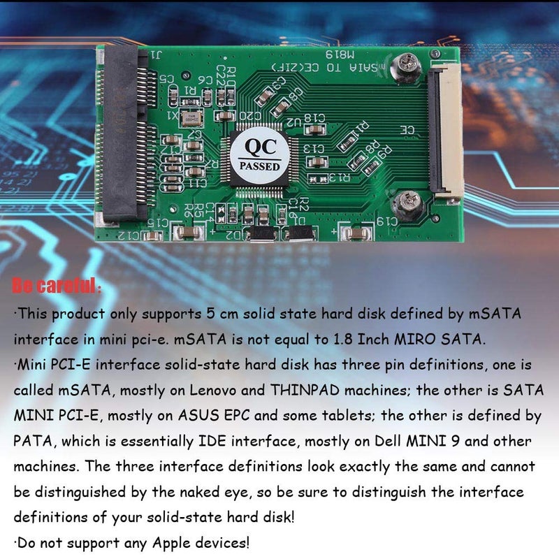 Ximimark 1Pcs Mini PCI-E mSATA to CE ZIF 1.8 inch SSD to 40 pin ZIF CE Cable Adapter Converter Card SSD HDD Adapter Converter - Image 2