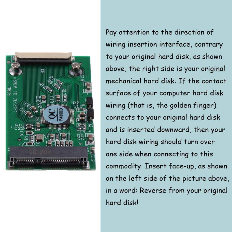 Ximimark 1Pcs Mini PCI-E mSATA to CE ZIF 1.8 inch SSD to 40 pin ZIF CE Cable Adapter Converter Card SSD HDD Adapter Converter - Image 5