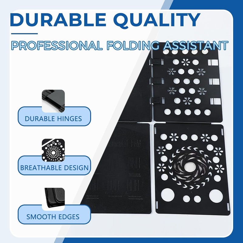 Cotkkstt 3 Pack Shirt Folding Board Laundry Organizer, Clothes Folding Board, Laundry Folding Table, Plastic Durable Fast Easy Magic Flip T Shirts Dress Pants Towels Adult (Black) - Image 5