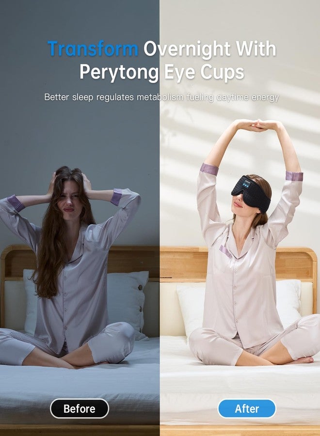 Perytong Sleep Mask with Bluetooth 5.4 Headphones, Wireless Sleep Eye Mask for Side Sleepers, 3D Contoured Comfort & Built-in HD Stereo Earphones, Blackout for Travel (Carbon Black) - Image 4