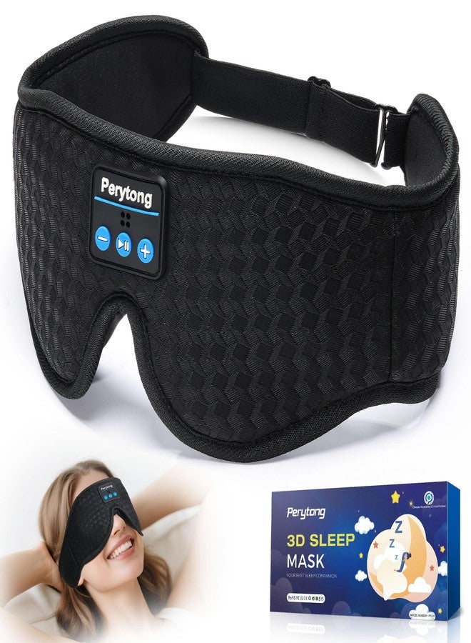 Perytong Sleep Mask with Bluetooth 5.4 Headphones, Wireless Sleep Eye Mask for Side Sleepers, 3D Contoured Comfort & Built-in HD Stereo Earphones, Blackout for Travel (Carbon Black) - Image 1