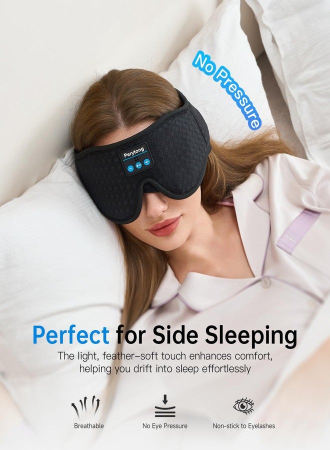 Perytong Sleep Mask with Bluetooth 5.4 Headphones, Wireless Sleep Eye Mask for Side Sleepers, 3D Contoured Comfort & Built-in HD Stereo Earphones, Blackout for Travel (Carbon Black) - Image 2