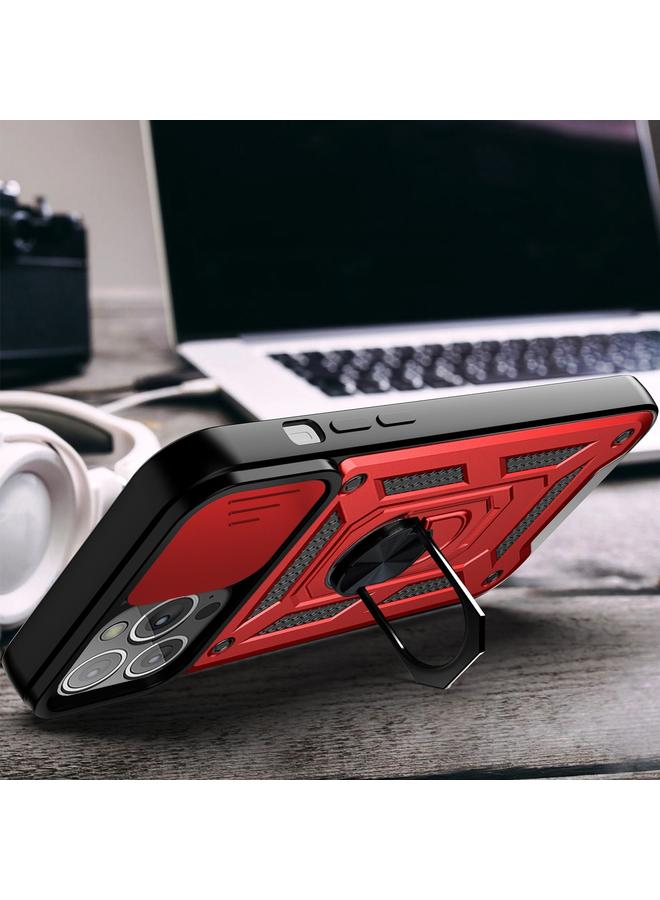 اس-توب جراب لهاتف iPhone 13 Pro Max بتصميم غطاء كاميرا منزلق مصنوع من مادة TPU+PC وغطاء حماية - Image 4