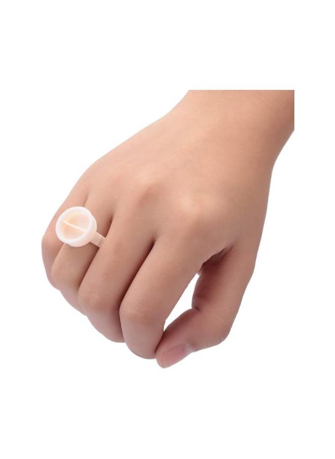 silvercnc - 100Pcs Silicone Semi-Permanent Tattoo Ink Ring Cup for Pigment Holder Eyebrow Tattoo Ring Cup Microblading Finger Glue Cup Tools (L(Division)) - Image 1