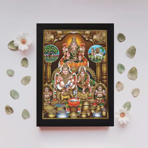 101Temples - Divinity Eternity Spirituality Wood - Sri Kubera Lakshmi Darbar God Photo Frame For Pooja Room With Wall Hook (10 X 13 ", Matt Finish, Multicolor) - Image 2