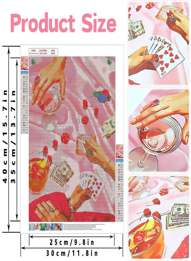 BendJoy® 5D Diamond Painting Kit for Adults - Full Drill by Number | Pink DIY Art Therapy Craft with Round Diamonds & Tools for Home Wall Decor (30x40cm) - Image 2