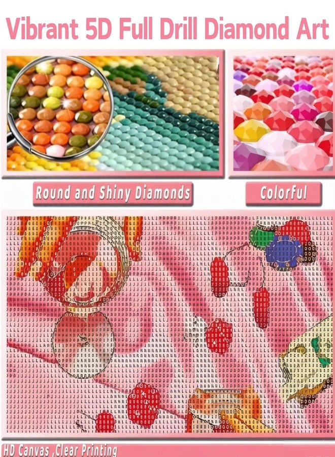 BendJoy® 5D Diamond Painting Kit for Adults - Full Drill by Number | Pink DIY Art Therapy Craft with Round Diamonds & Tools for Home Wall Decor (30x40cm) - Image 3