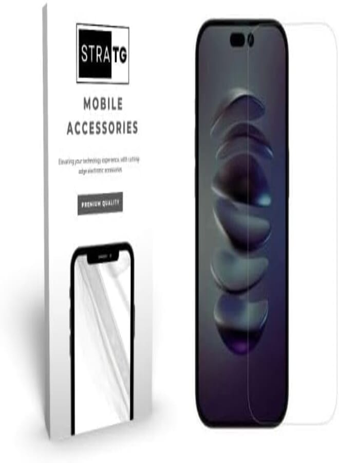 StraTG iPhone 14 Pro Max Glass Screen Protector - Crystal Clear Protection for Your Smartphone Display - Clear