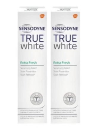 Two pieces of True White Extra Fresh Professional Whitening Toothpaste for Sensitive Teeth, 75 ml