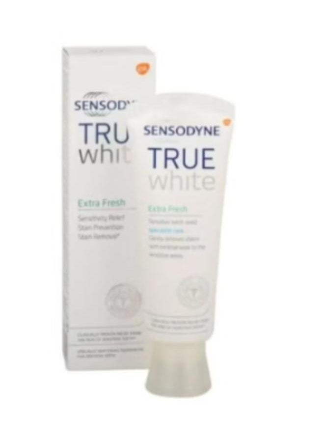 Sensodyne Two pieces of True White Extra Fresh Professional Whitening Toothpaste for Sensitive Teeth, 75 ml  - Image 3