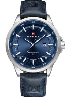 NAVIFORCE PU Leather Band Analog Qaurtz Wirist Watch For Men NF9248L S/BE/BE - 46mm -Blue  - Image 1