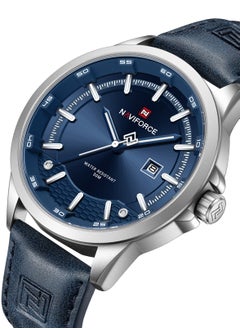 NAVIFORCE PU Leather Band Analog Qaurtz Wirist Watch For Men NF9248L S/BE/BE - 46mm -Blue  - Image 2