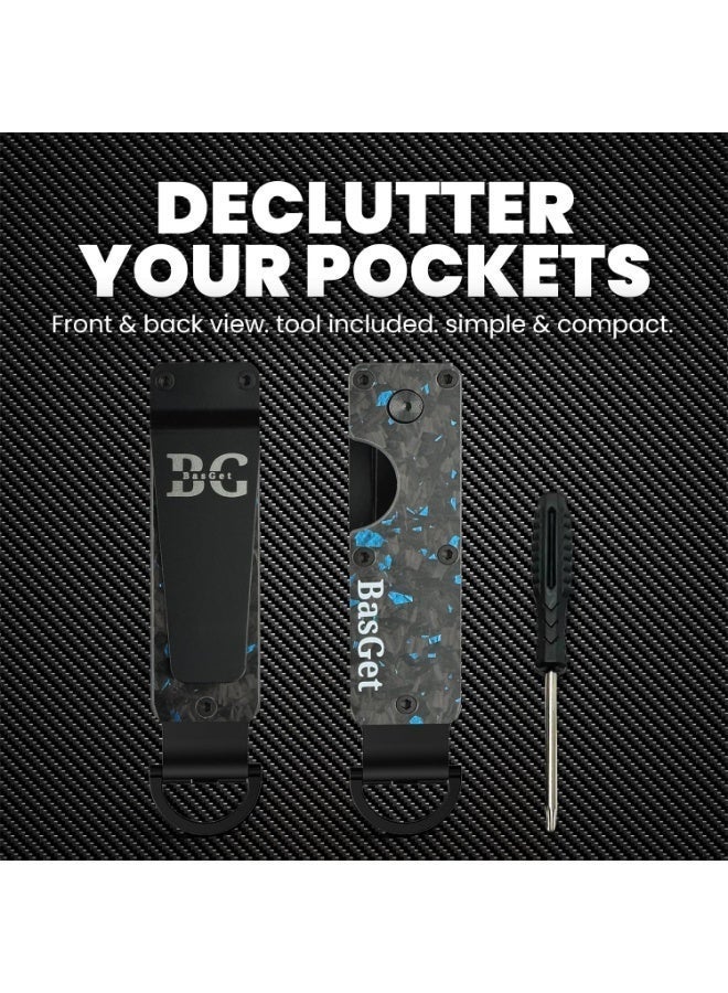 BasGet Blue Flakes Real Carbon Fiber And Aluminum Key Holder - Image 5
