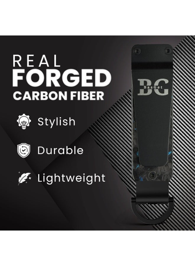 BasGet Blue Flakes Real Carbon Fiber And Aluminum Key Holder - Image 3