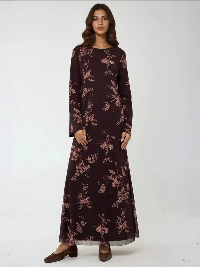 HICCUP Multicolor Floral Printed Modest Dress for Women | Best Price UAE