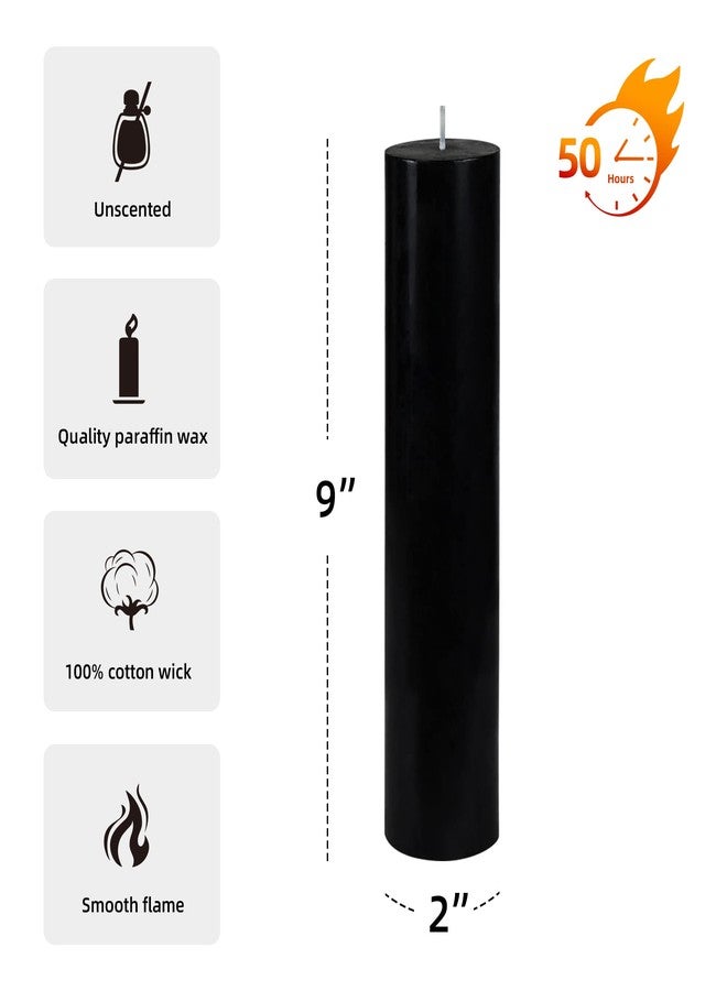 Jeco 2 x 9 Black Pillar Candle - Image 3