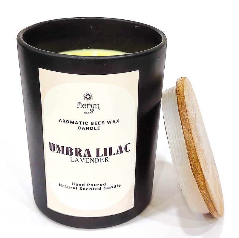 Floryn Decor Highly Scented Natural Beeswax Candles for Home Decor | Best Scented Candles for Home | Direct from Manufacturer, Burning Time- 40 Hours (Free Wooden LID), Scent- Lavender - Image 4