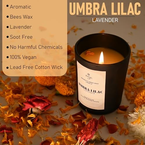 Floryn Decor Highly Scented Natural Beeswax Candles for Home Decor | Best Scented Candles for Home | Direct from Manufacturer, Burning Time- 40 Hours (Free Wooden LID), Scent- Lavender - Image 3