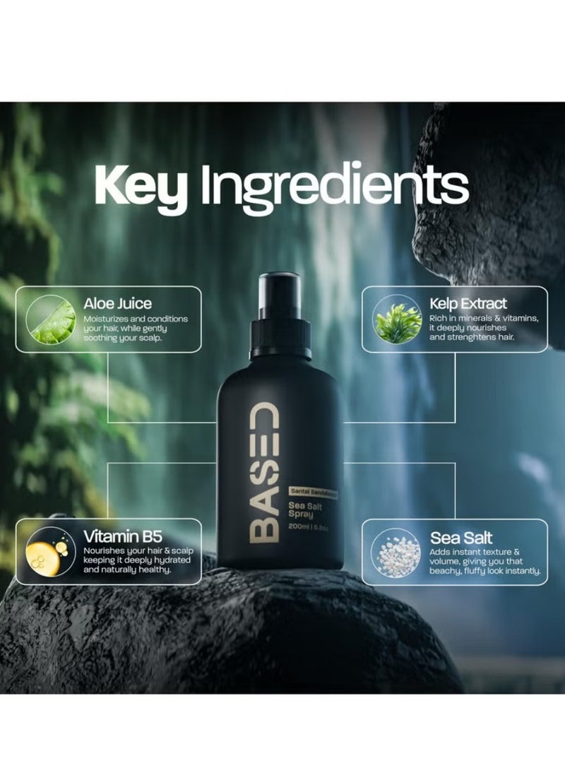 استنادا الي رذاذ ملح البحر من بيسد بوديوركس - غني بالأعشاب البحرية العضوية والبروفيتامين B5 - تصفيف نظيف مُكثّف لجميع أنواع الشعر - Image 2