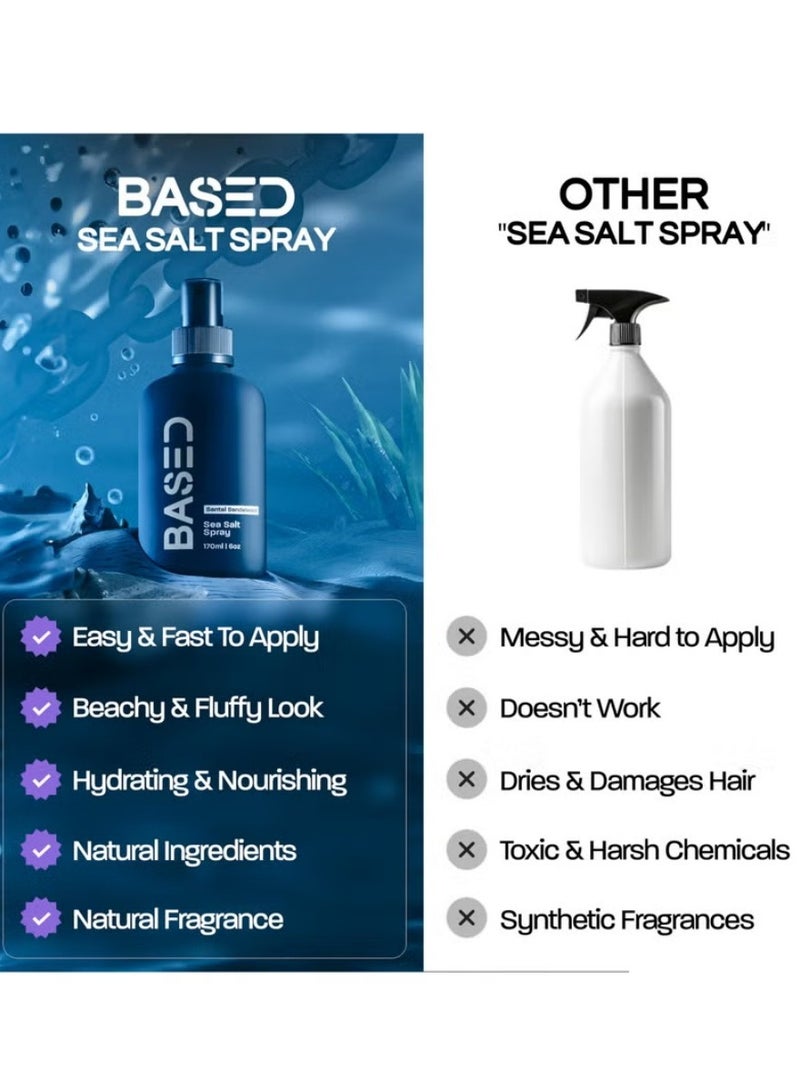 استنادا الي رذاذ ملح البحر من بيسد بوديوركس - غني بالأعشاب البحرية العضوية والبروفيتامين B5 - تصفيف نظيف مُكثّف لجميع أنواع الشعر - Image 3