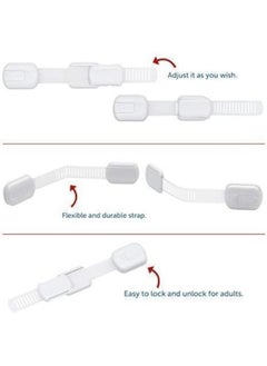 CUTESAFETY Child Proof Safety Locks - Baby Proofing Cabinet Lock with 6 Extra 3M Adhesives - Adjustable Strap Latches to Cabinets, Drawers, Cupboard, Oven, Fridge, Closet Seat, Door, Window  - Image 3