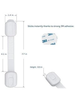CUTESAFETY Child Proof Safety Locks - Baby Proofing Cabinet Lock with 6 Extra 3M Adhesives - Adjustable Strap Latches to Cabinets, Drawers, Cupboard, Oven, Fridge, Closet Seat, Door, Window  - Image 4