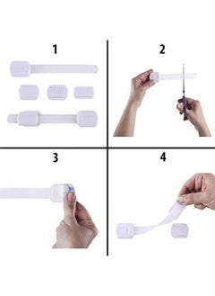 CUTESAFETY Child Proof Safety Locks - Baby Proofing Cabinet Lock with 6 Extra 3M Adhesives - Adjustable Strap Latches to Cabinets, Drawers, Cupboard, Oven, Fridge, Closet Seat, Door, Window  - Image 5