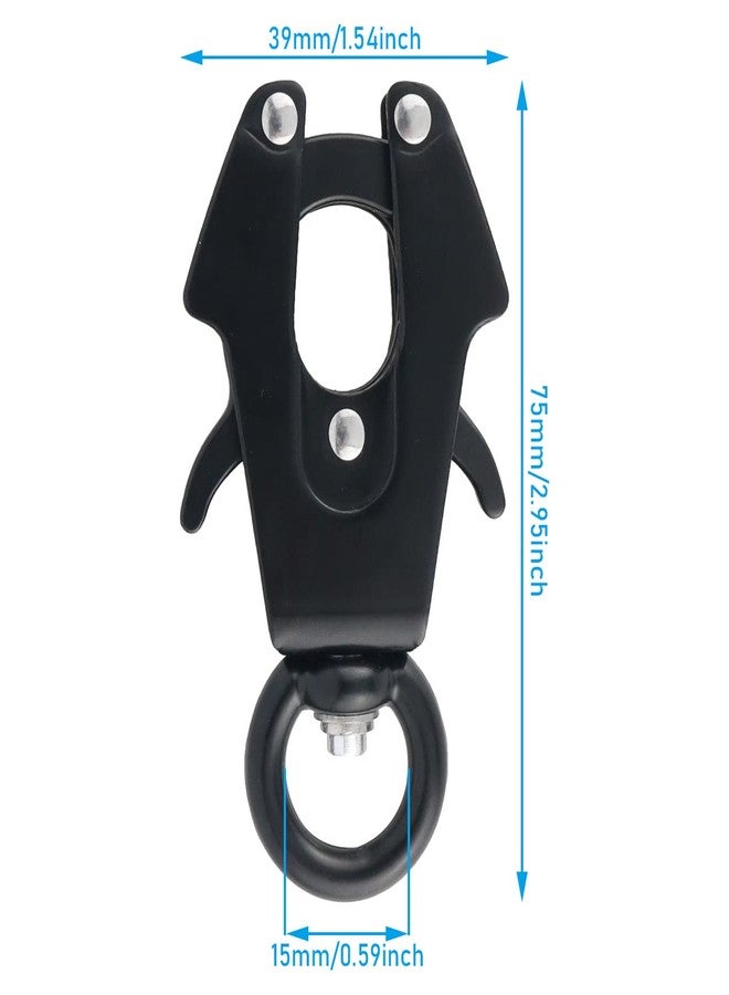 WHYHKJ 15mm Quick Release Dog Chain Buckle Frog Cable Leash Buckle Swivel Clip Heavy Duty Frog Clip Black Dog Leash Clasp 360 Degree for Pet Collar - Image 2