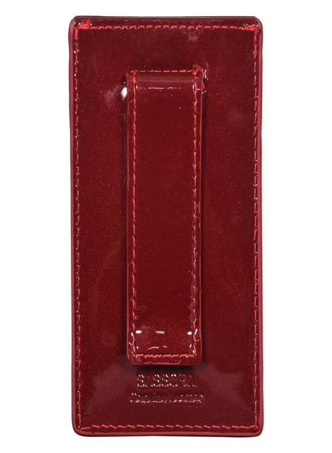 Sassora Premium Patent Leather Unisex RFID Money Clip (Red) - Image 5