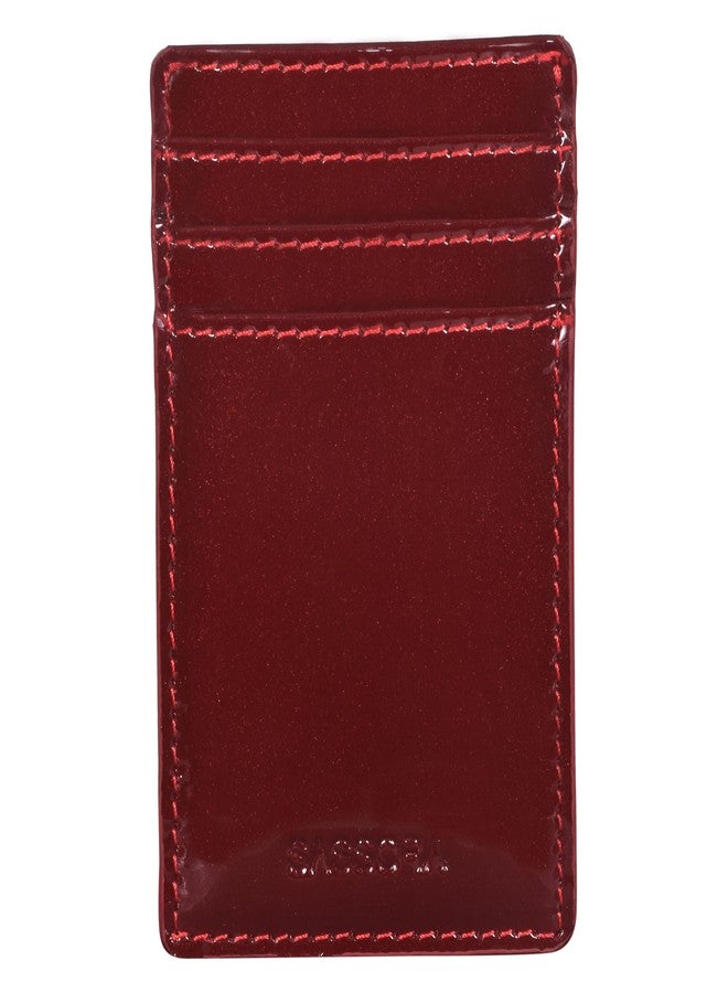 Sassora Premium Patent Leather Unisex RFID Money Clip (Red) - Image 1