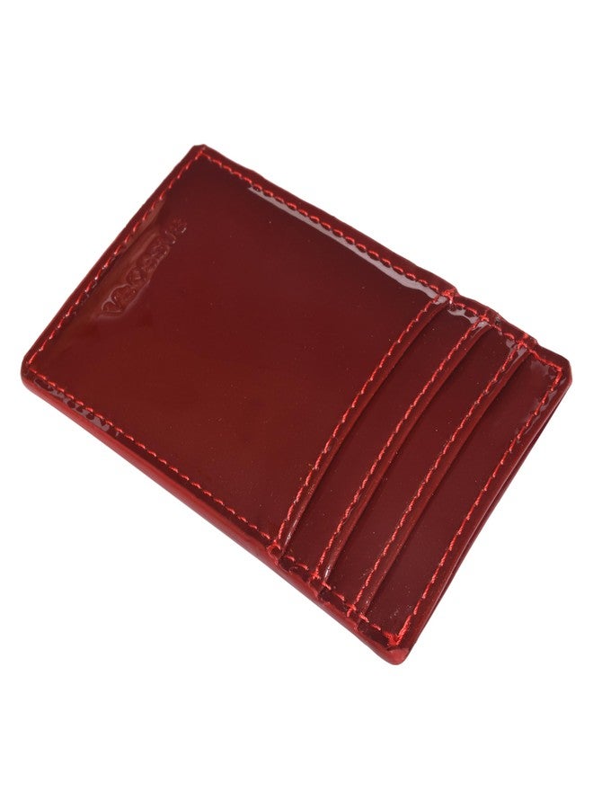 Sassora Premium Patent Leather Unisex RFID Money Clip (Red) - Image 2
