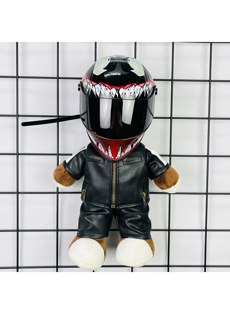 Y&D Mini Style Full Face Plush Toy Helmet Motorcycle Lover’s Small Racing Crash Helmet Souvenir Ornament Desk Decorator Motorsport Fans Gift 30cm  - Image 1
