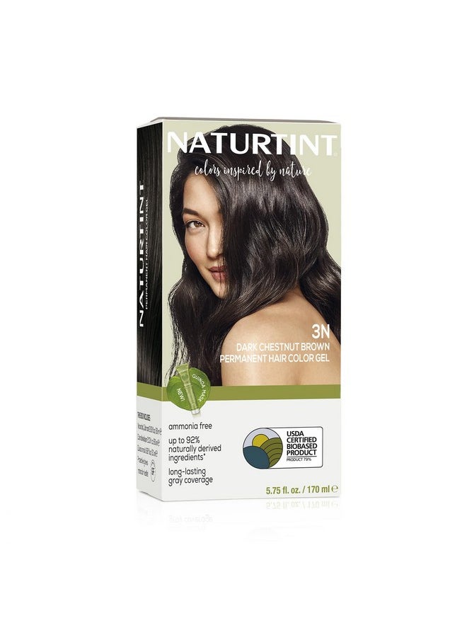 NATURTINT Permanent Hair Color 3N Dark Chestnut Brown (Pack Of 1), Ammonia Free, Vegan, Cruelty Free, Up To 100% Gray Coverage, Long Lasting Results  - Image 1