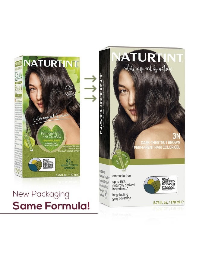 NATURTINT Permanent Hair Color 3N Dark Chestnut Brown (Pack Of 1), Ammonia Free, Vegan, Cruelty Free, Up To 100% Gray Coverage, Long Lasting Results  - Image 2