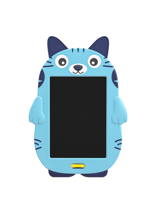 Cartoon Color Drawing Board 12 Zodiac Handwriting Board Children's Painting Graffiti Board Electronic Light Energy Small Blackboard Special-Color:Blue Kitten - Image 1
