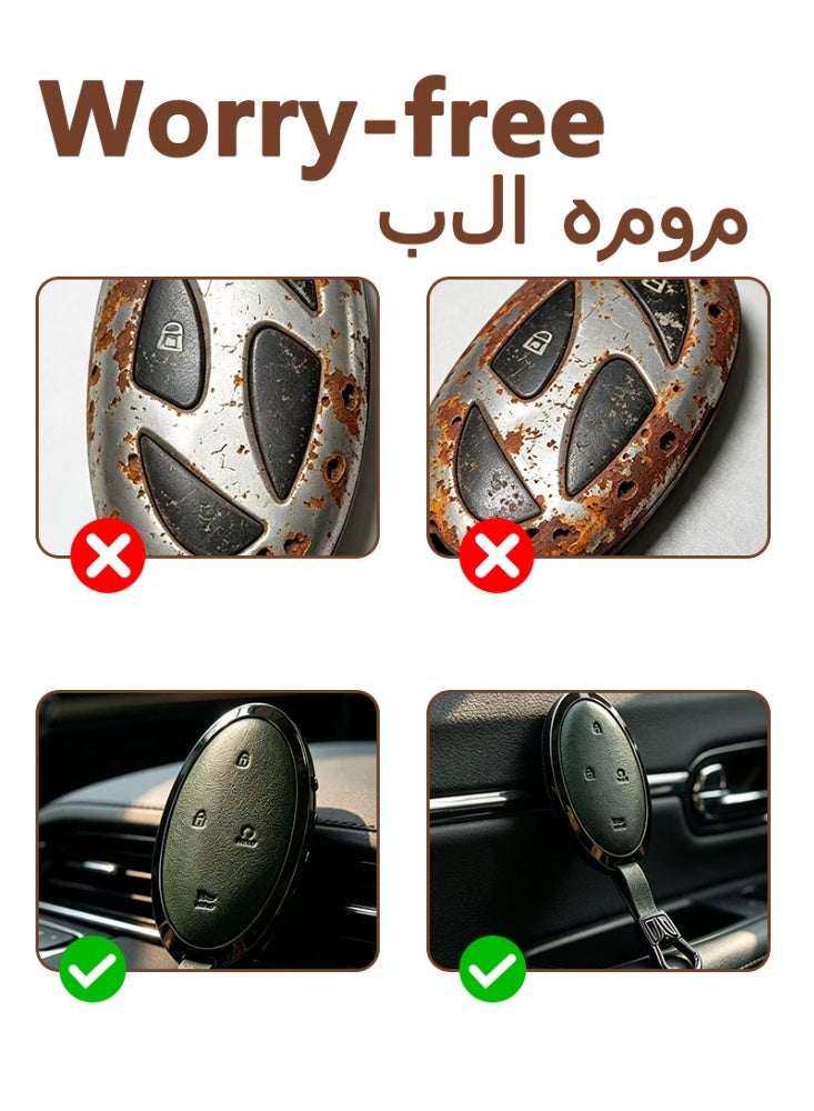 هيونداي غطاء مفتاح سيارة بيضاوي متوافق مع هيونداي سانتا في وتوسان - Image 4