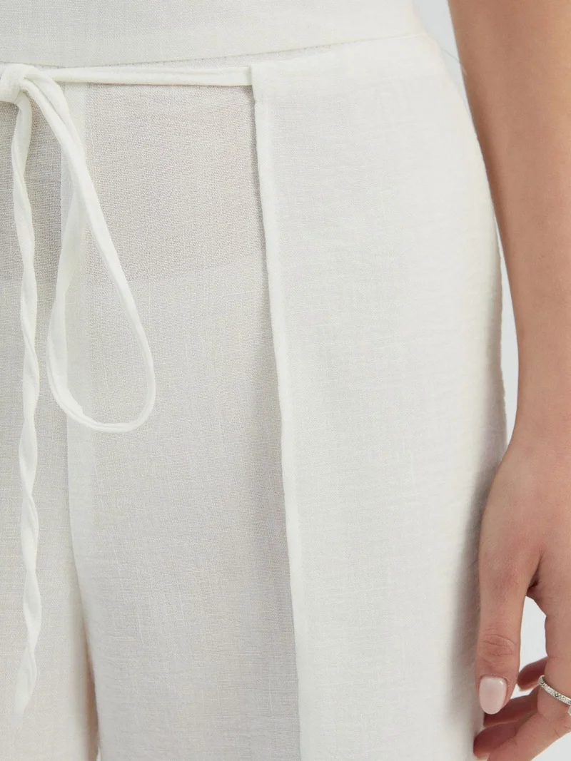 HICCUP High Waist Straight Leg Trousers with a Front Tie