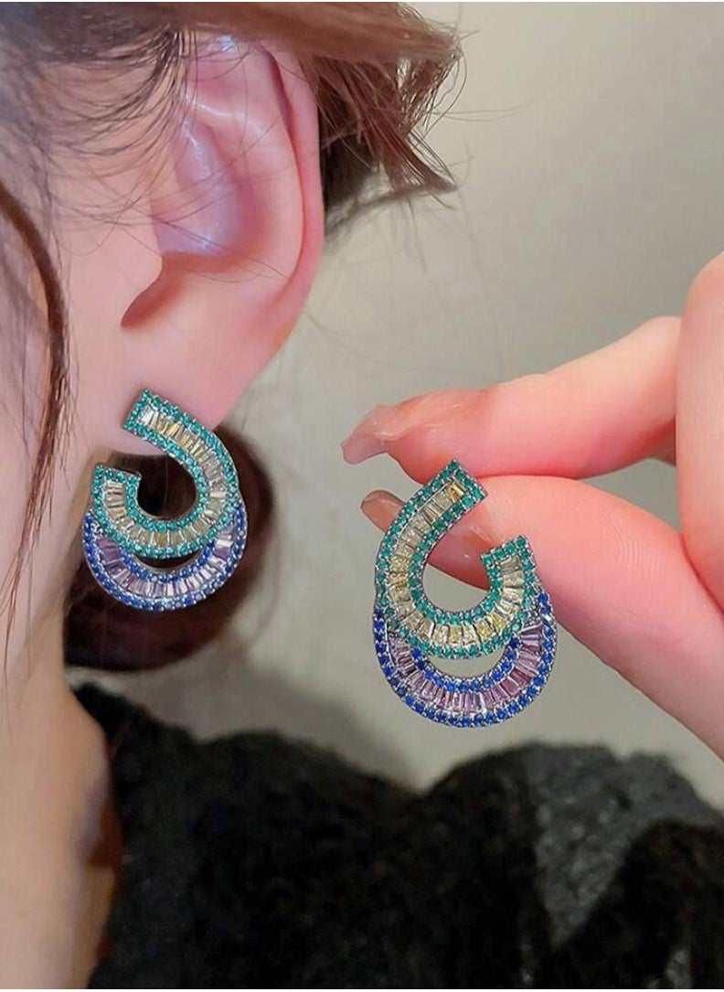 Dangle Charms Luxury & Elegant Zirconia Earrings For Women  - Image 1