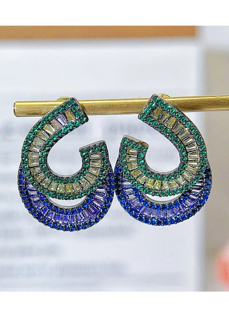 Dangle Charms Luxury & Elegant Zirconia Earrings For Women  - Image 2