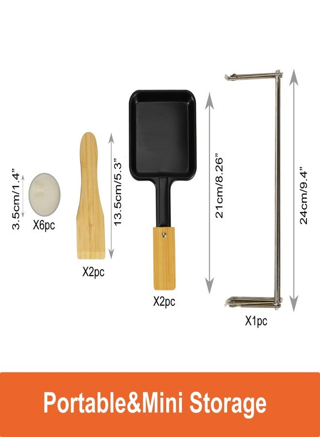 Kosmosta Mini Cheese Raclette Set, Portable Foldable Non-Stick Cheese Melting Pan, Cheese Melter, Baking Tray with Bamboo Spatula - Image 3
