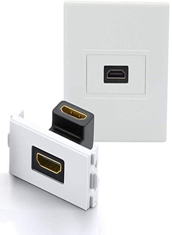 DKURVE Multimedia Wall Socket Face Plate for Home and Office 1 PORT HDMI - Image 1