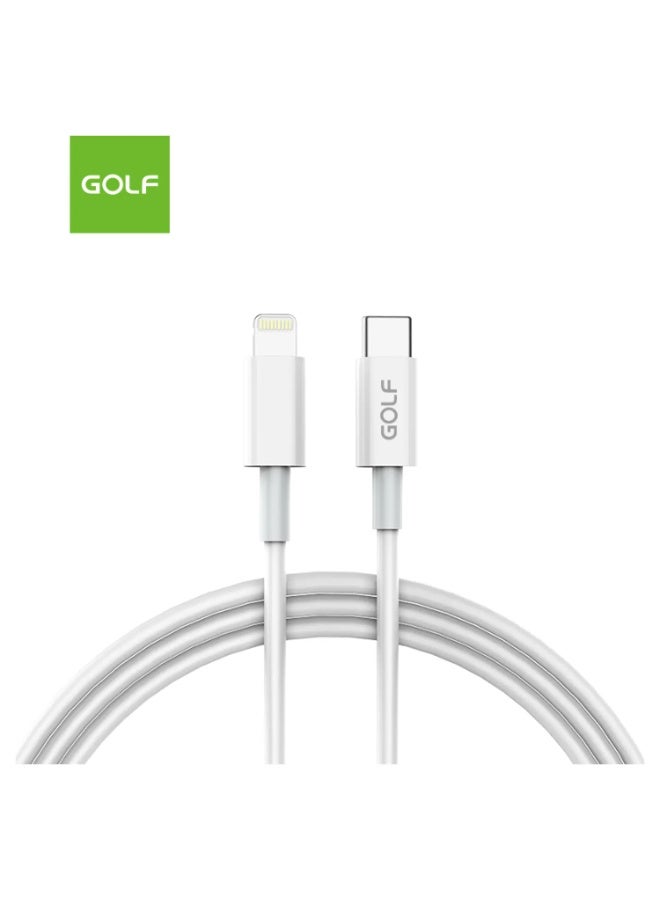 كيبل Golf USB-C إلى Lightning، 1 متر، أبيض